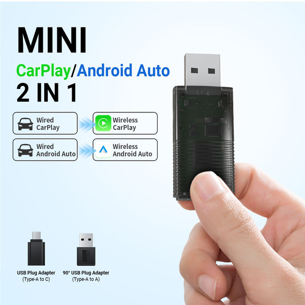 🎃Halloween Sale-33%OFF & Upgrades⚡Mini Wireless CarPlay/Android Auto 2 in 1 Adapter