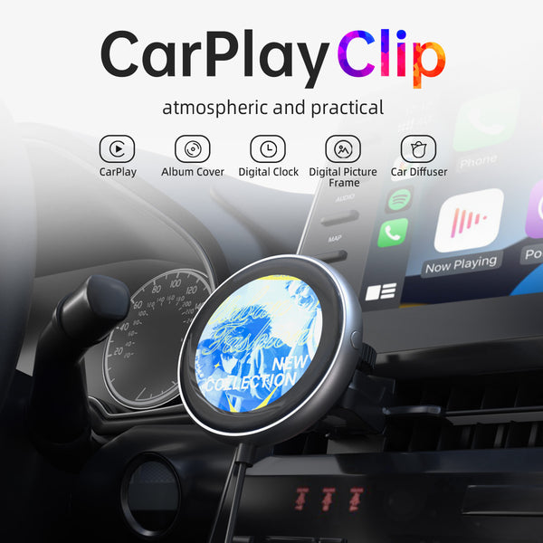 🎃Halloween Sale - Buy one get one free🎁CarplayClip [ Wireless CarPlay & Custom Photo screen & Aromatherapy ] 3-1  Adapter